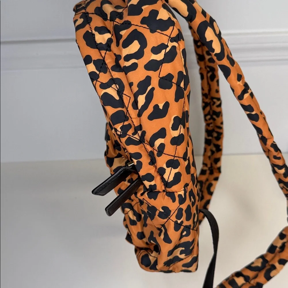 Marc Jacobs Cheetah Diamond Quilt Backpack nylon black tan purse bag backpack
